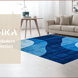 Ultra Soft Area Rug, Non Slip, Stain Resistant, Washable Area Rugs for Living Room, Bedroom, Calming Dark Blue Textured Elegance(Blue)
