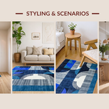 Trendy Distressed Geometric Elements(Blue)