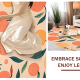 Ultra Soft Area Rug, Non Slip, Stain Resistant, Washable Area Rugs for Living Room, Bedroom, Cute Summery Citrus Vibe Atmosphere(Orange)