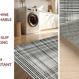Ultra Soft Area Rug, Non Slip, Stain Resistant, Washable Area Rugs for Living Room, Bedroom, Shadow Dance Rug: Dynamic Black & White Striped Floor Covering(Black)