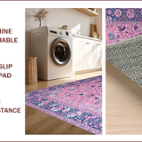Ultra Soft Area Rug, Non Slip, Stain Resistant, Washable Area Rugs for Living Room, Bedroom, Coastal Oceanic Color Harmony(Pink)