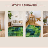 Fresh Grass Green Floral Motif(Green)