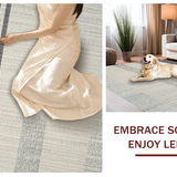 Elegant Black & White Stripe Woven Indoor/(Beige)