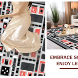 Ultra Soft Area Rug, Non Slip, Stain Resistant, Washable Area Rugs for Living Room, Bedroom, Striking Geometric Artful Arrangement(Black)
