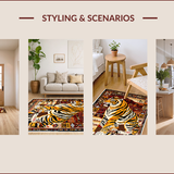 Ultra Soft Area Rug, Non Slip, Stain Resistant, Washable Area Rugs for Living Room, Bedroom, Boho Yellow Tiger Print Living Room Rug(Yellow)