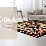 Ultra Soft Area Rug, Non Slip, Stain Resistant, Washable Area Rugs for Living Room, Bedroom, Earthy Toned Tribal Art Design(Beige)