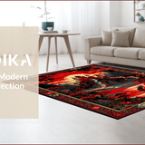 Ultra Soft Area Rug, Non Slip, Stain Resistant, Washable Area Rugs for Living Room, Bedroom, Vibrant Castle Inspired Illusion(Red)