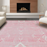 Ultra Soft Area Rug, Non Slip, Stain Resistant, Washable Area Rugs for Living Room, Bedroom, Bow-Shaped Rug with Stylish Loop Pattern and Uno Reverse Symbol(Pink)