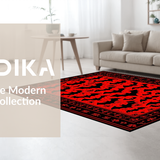 Ultra Soft Area Rug, Non Slip, Stain Resistant, Washable Area Rugs for Living Room, Bedroom, Red and Black Halloween Aesthetic(Red)