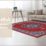 Ultra Soft Area Rug, Non Slip, Stain Resistant, Washable Area Rugs for Living Room, Bedroom, Traditional Red Medallion Living Room Area Rug(Red)