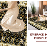 Ultra Soft Area Rug, Non Slip, Stain Resistant, Washable Area Rugs for Living Room, Bedroom, Rustic Tiled Pattern Diversity(Black)