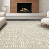 Ultra Soft Area Rug, Non Slip, Stain Resistant, Washable Area Rugs for Living Room, Bedroom, Sophisticated Cream Herringbone Style(Beige)