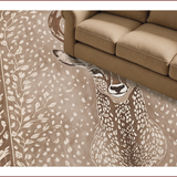 Ultra Soft Area Rug, Non Slip, Stain Resistant, Washable Area Rugs for Living Room, Bedroom, Antelope Print Fawn(Beige)
