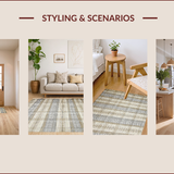Ultra Soft Area Rug, Non Slip, Stain Resistant, Washable Area Rugs for Living Room, Bedroom, Classic Vintage Checkered Aesthetic(Beige)