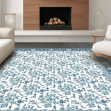 Ultra Soft Area Rug, Non Slip, Stain Resistant, Washable Area Rugs for Living Room, Bedroom, Inviting Pastel Floral Composition(Blue)
