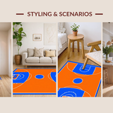 Ultra Soft Area Rug, Non Slip, Stain Resistant, Washable Area Rugs for Living Room, Bedroom, Contemporary Athletic Visual Appeal(Orange)