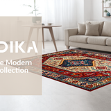 Ultra Soft Area Rug, Non Slip, Stain Resistant, Washable Area Rugs for Living Room, Bedroom, Striking Warm Boho Color Mix(Red)