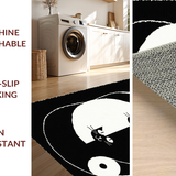 Ultra Soft Area Rug, Non Slip, Stain Resistant, Washable Area Rugs for Living Room, Bedroom, Artistic Yin Yang Cat Fusion(Black)