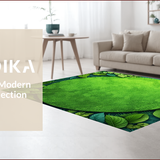 Ultra Soft Area Rug, Non Slip, Stain Resistant, Washable Area Rugs for Living Room, Bedroom, Lotus Leaf Round(Green)