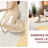 Ultra Soft Area Rug, Non Slip, Stain Resistant, Washable Area Rugs for Living Room, Bedroom, Trendy Transitional Light Palette(Gold)