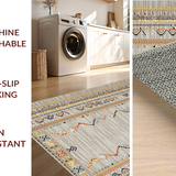 Ultra Soft Area Rug, Non Slip, Stain Resistant, Washable Area Rugs for Living Room, Bedroom, Chic Neutral Braided Visual Harmony(Gray)