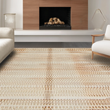 Ultra Soft Area Rug, Non Slip, Stain Resistant, Washable Area Rugs for Living Room, Bedroom, Rustic Neutral Woven Texture(Beige)