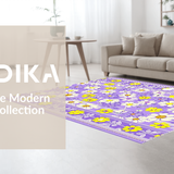 Ultra Soft Area Rug, Non Slip, Stain Resistant, Washable Area Rugs for Living Room, Bedroom, Joyful Pastel Flower Medley(Purple)