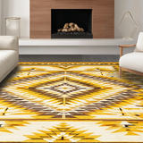 Ultra Soft Area Rug, Non Slip, Stain Resistant, Washable Area Rugs for Living Room, Bedroom, Contemporary Southwestern Print Style(Yellow)