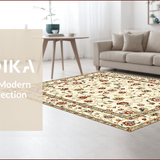 Ultra Soft Area Rug, Non Slip, Stain Resistant, Washable Area Rugs for Living Room, Bedroom, Chic Floral Vintage Charm(Beige)