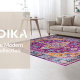 Ultra Soft Area Rug, Non Slip, Stain Resistant, Washable Area Rugs for Living Room, Bedroom, Lively Contemporary Ogee Style(Purple)