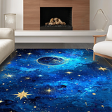 Ultra Soft Area Rug, Non Slip, Stain Resistant, Washable Area Rugs for Living Room, Bedroom, Celestial Starburst Artistic Flair(Blue)