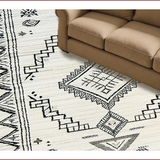 Ultra Soft Area Rug, Non Slip, Stain Resistant, Washable Area Rugs for Living Room, Bedroom, High Traffic Minimalist Wool Area Rug(White)