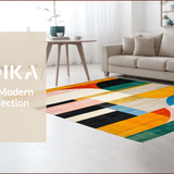 Ultra Soft Area Rug, Non Slip, Stain Resistant, Washable Area Rugs for Living Room, Bedroom, Vibrant Abstract Curvilinear Artistry(Yellow)