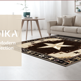Ultra Soft Area Rug, Non Slip, Stain Resistant, Washable Area Rugs for Living Room, Bedroom, Rustic Texas Star Aesthetic(Beige)