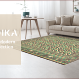 Ultra Soft Area Rug, Non Slip, Stain Resistant, Washable Area Rugs for Living Room, Bedroom, Rustic Neutral Tiled Motif(Beige)