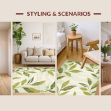 Ultra Soft Area Rug, Non Slip, Stain Resistant, Washable Area Rugs for Living Room, Bedroom, Stylish Ultra-Thin Green Design(Green)