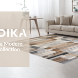 Ultra Soft Area Rug, Non Slip, Stain Resistant, Washable Area Rugs for Living Room, Bedroom, Sophisticated Soft Textured Waves(Brown)