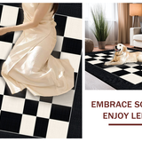 Contemporary Black and Ivory Checkerboard(Black)