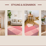 Ultra Soft Area Rug, Non Slip, Stain Resistant, Washable Area Rugs for Living Room, Bedroom, Modern Geometric Blush Pink Reading Nook(Pink)