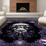 Ultra Soft Area Rug, Non Slip, Stain Resistant, Washable Area Rugs for Living Room, Bedroom, Midnight Macabre Rug - Bewitched Skull Home Decor for Spooky Enthusiasts(Purple)