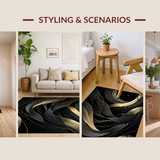 Luxurious Minimalist Textured Swirls(Black)