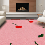 Ultra Soft Area Rug, Non Slip, Stain Resistant, Washable Area Rugs for Living Room, Bedroom, Cute Fruity Graphic Style(Pink)