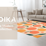 Ultra Soft Area Rug, Non Slip, Stain Resistant, Washable Area Rugs for Living Room, Bedroom, Cute Summery Citrus Vibe Atmosphere(Orange)
