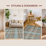 Ultra Soft Area Rug, Non Slip, Stain Resistant, Washable Area Rugs for Living Room, Bedroom, Chic Abstract Textured Pattern(Brown)