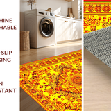 Ultra Soft Area Rug, Non Slip, Stain Resistant, Washable Area Rugs for Living Room, Bedroom, Soft Pom Pom Fringe Accents(Yellow)