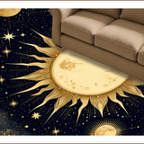 Ultra Soft Area Rug, Non Slip, Stain Resistant, Washable Area Rugs for Living Room, Bedroom, Celestial Moonlit Abstract Style(Gold)
