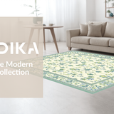 Ultra Soft Area Rug, Non Slip, Stain Resistant, Washable Area Rugs for Living Room, Bedroom, Rustic Whimsical Blooming Nature Theme(Beige)