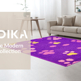 Ultra Soft Area Rug, Non Slip, Stain Resistant, Washable Area Rugs for Living Room, Bedroom, Bright and Cheerful Cartoon Animal Style(Purple)