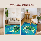 Ultra Soft Area Rug, Non Slip, Stain Resistant, Washable Area Rugs for Living Room, Bedroom, Whimsical Beachy Animal Design(Blue)