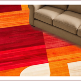 Ultra Soft Area Rug, Non Slip, Stain Resistant, Washable Area Rugs for Living Room, Bedroom, Warm Toned Artful Patterned Delight(Red)
